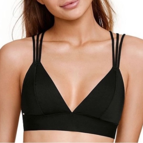 🌸PINK Victoria Secret Bonded strappy Bralette with criss cross back - Picture 1 of 13